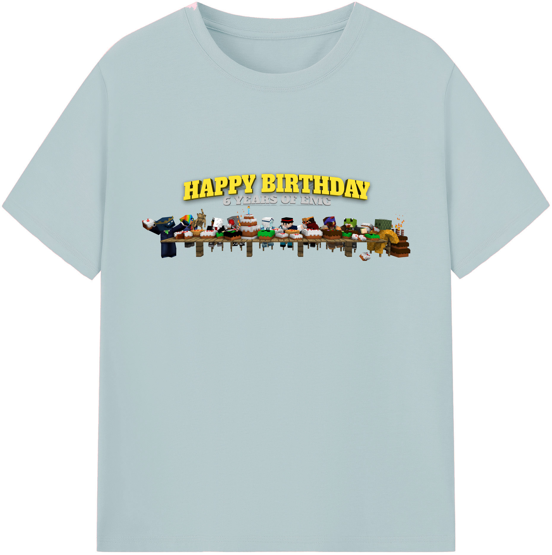 （画像用） マインクラフト ブロックの世界 Minecraft MC Block world 綿100％半袖Tシャツ（フロントプリント）